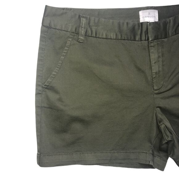 Caslon Olive Sarma Cotton Twill Shorts - Size 16 - Picture 3 of 8
